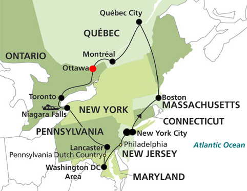 map ottawa quebec toronto york boston city cities washington bus close location ca greyhound around other english school hours